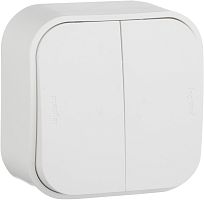 Переключатель накладной Legrand Quteo 2-кл. проходной белый картинка